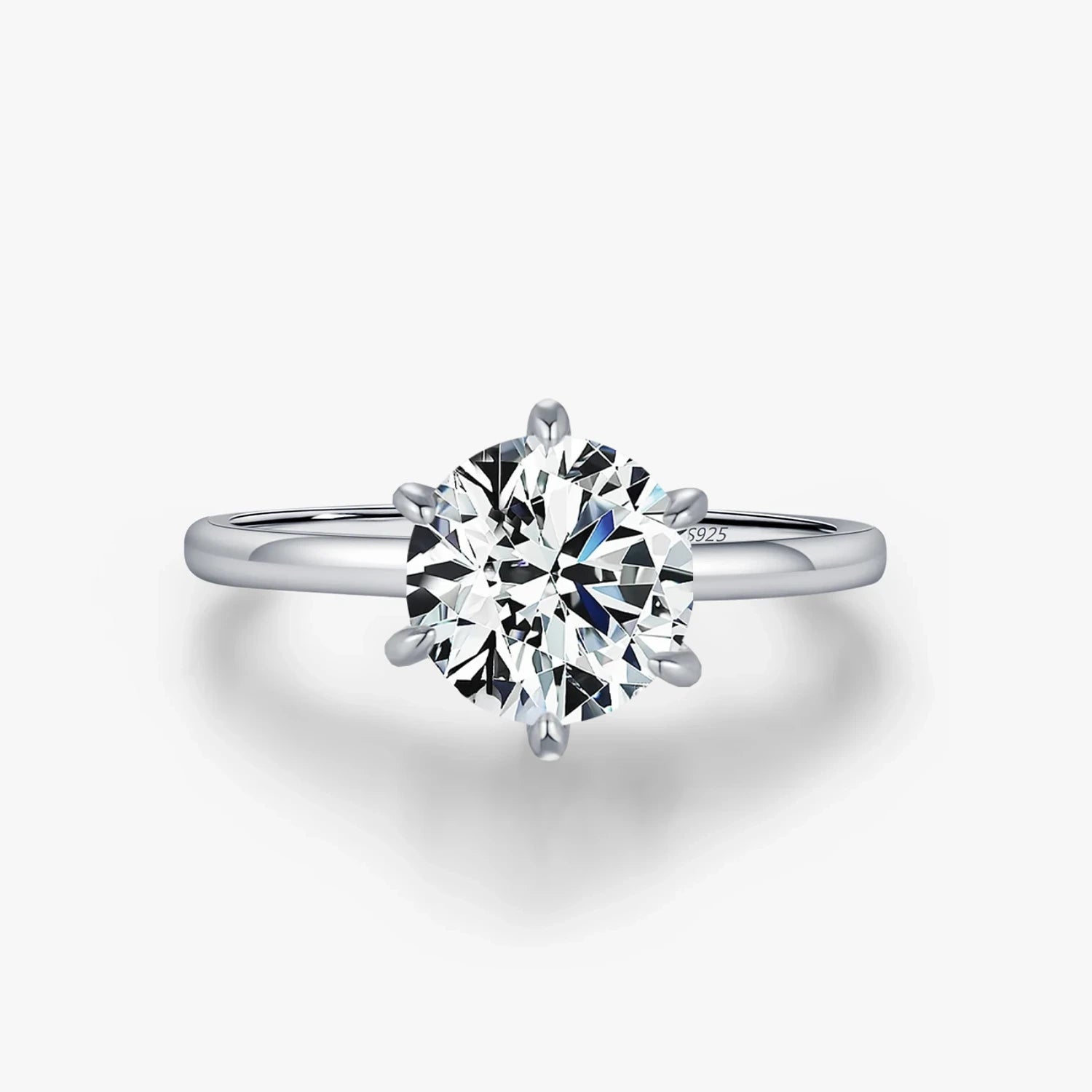 Solitaire Moissanite Engagement Ring (2ct) - Cleora