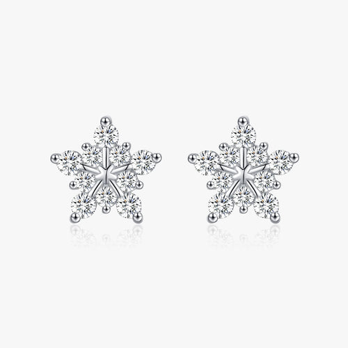 Moissanite Snowflake Studs - Cleora