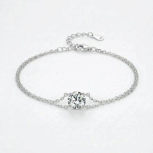 Duet Solitaire Moissanite Bracelet - Cleora
