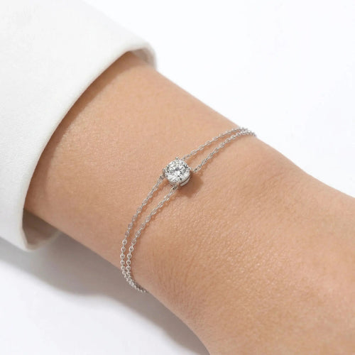Duet Solitaire Moissanite Bracelet - Cleora