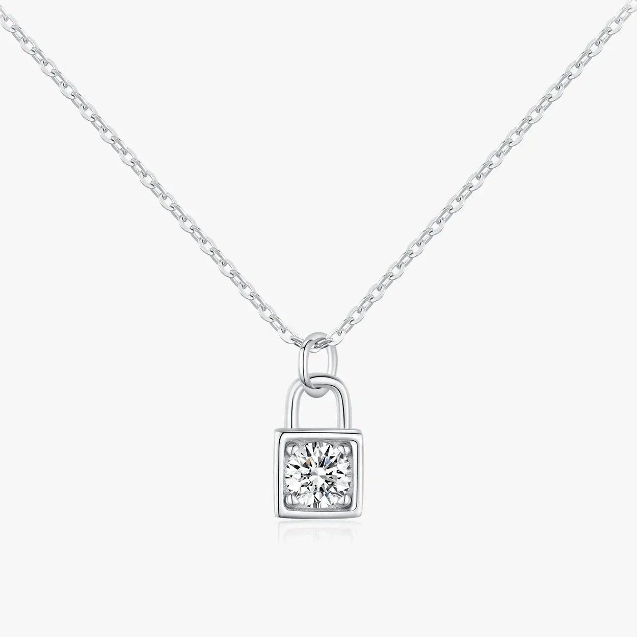 Classic Lock Moissanite Necklace - Cleora