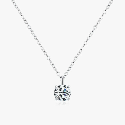 Solitaire Floating Moissanite Necklace - Cleora